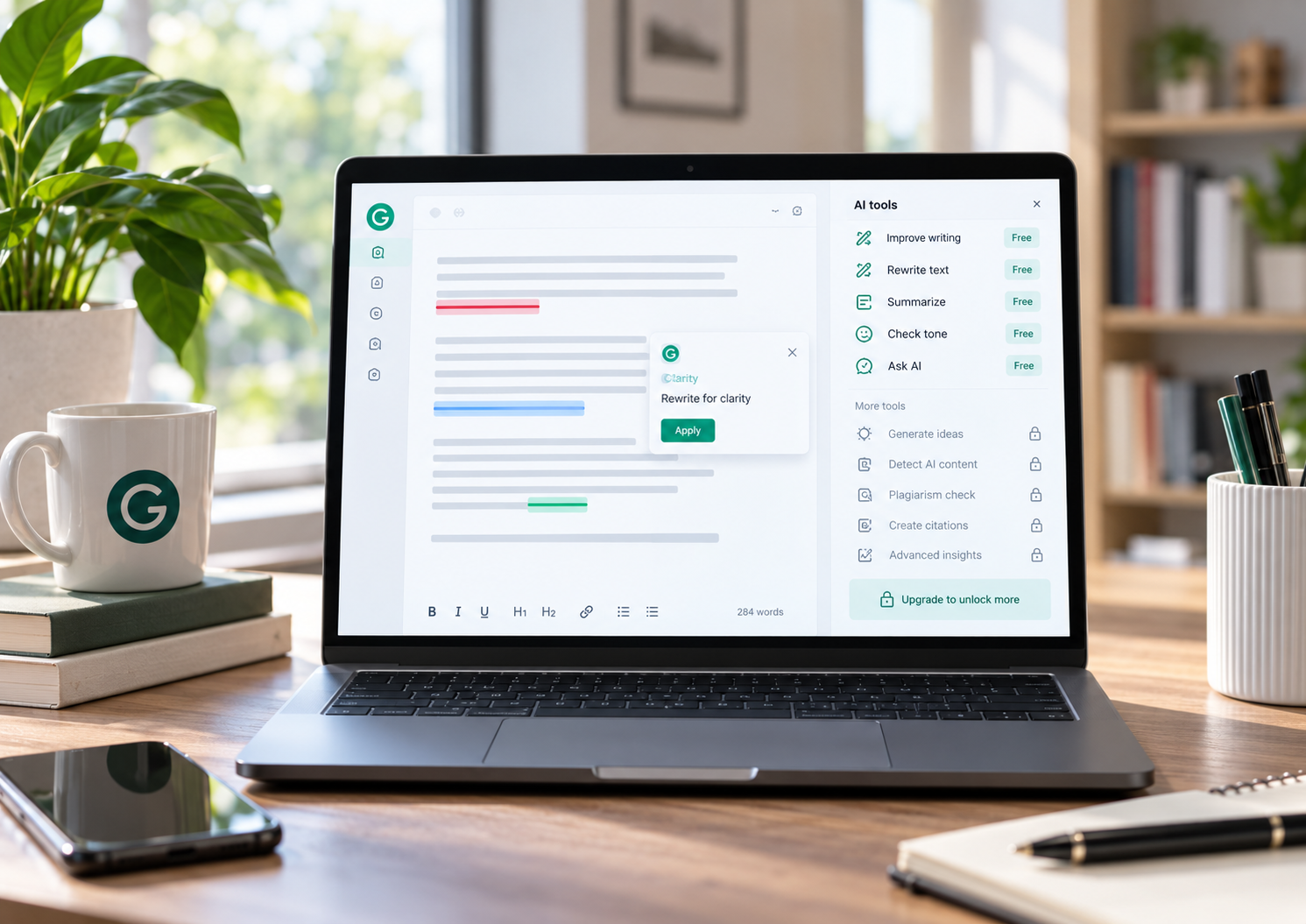 Grammarly’s AI suite on the free plan: what you get and what’s locked